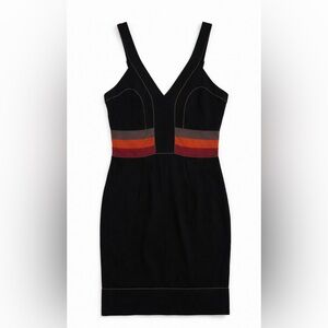 BCBG MaxAzria Black Bodycon Dress Size 4 Colorblock Bandage Style